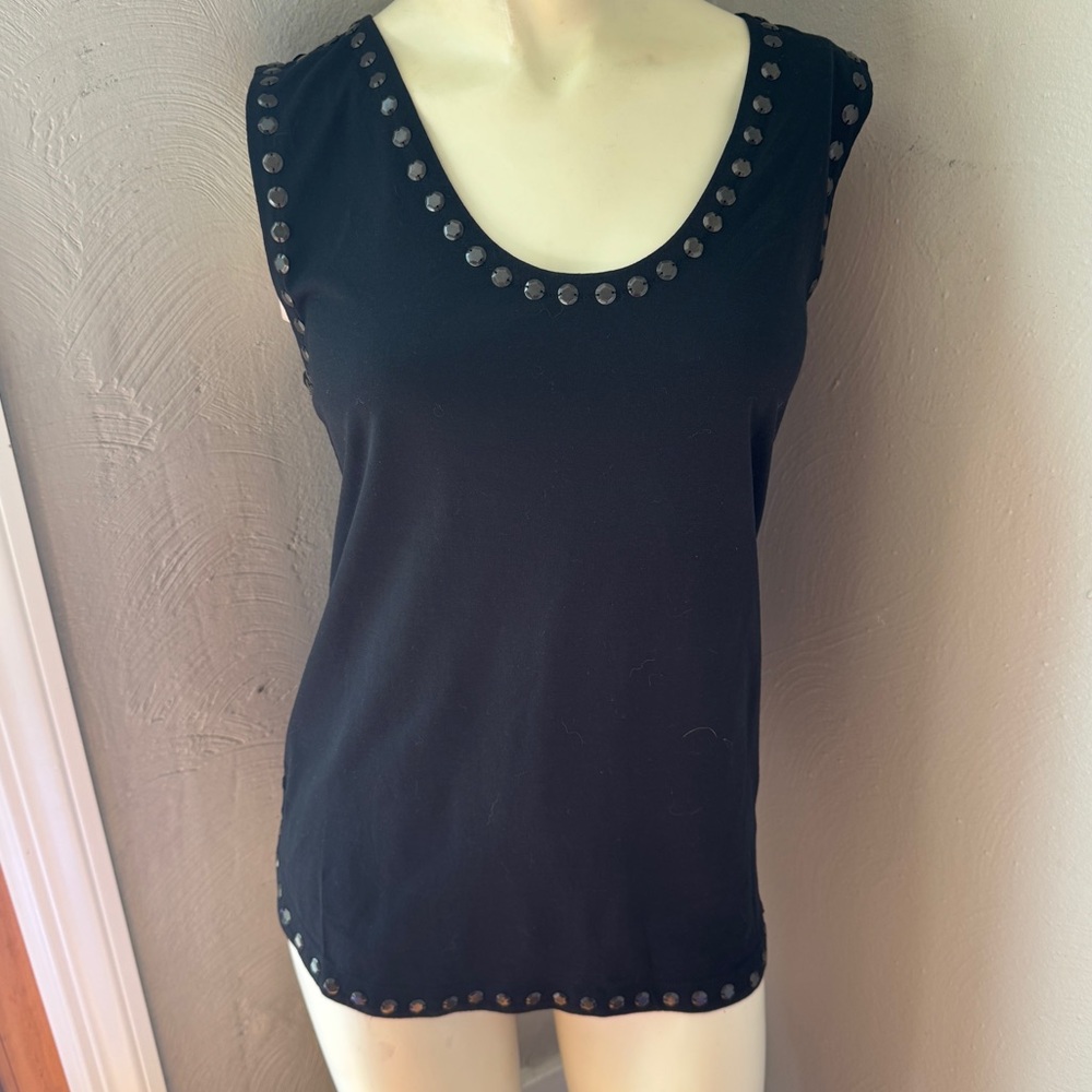 J.Crew sleeveless studded black blouse size xs NWT cotton